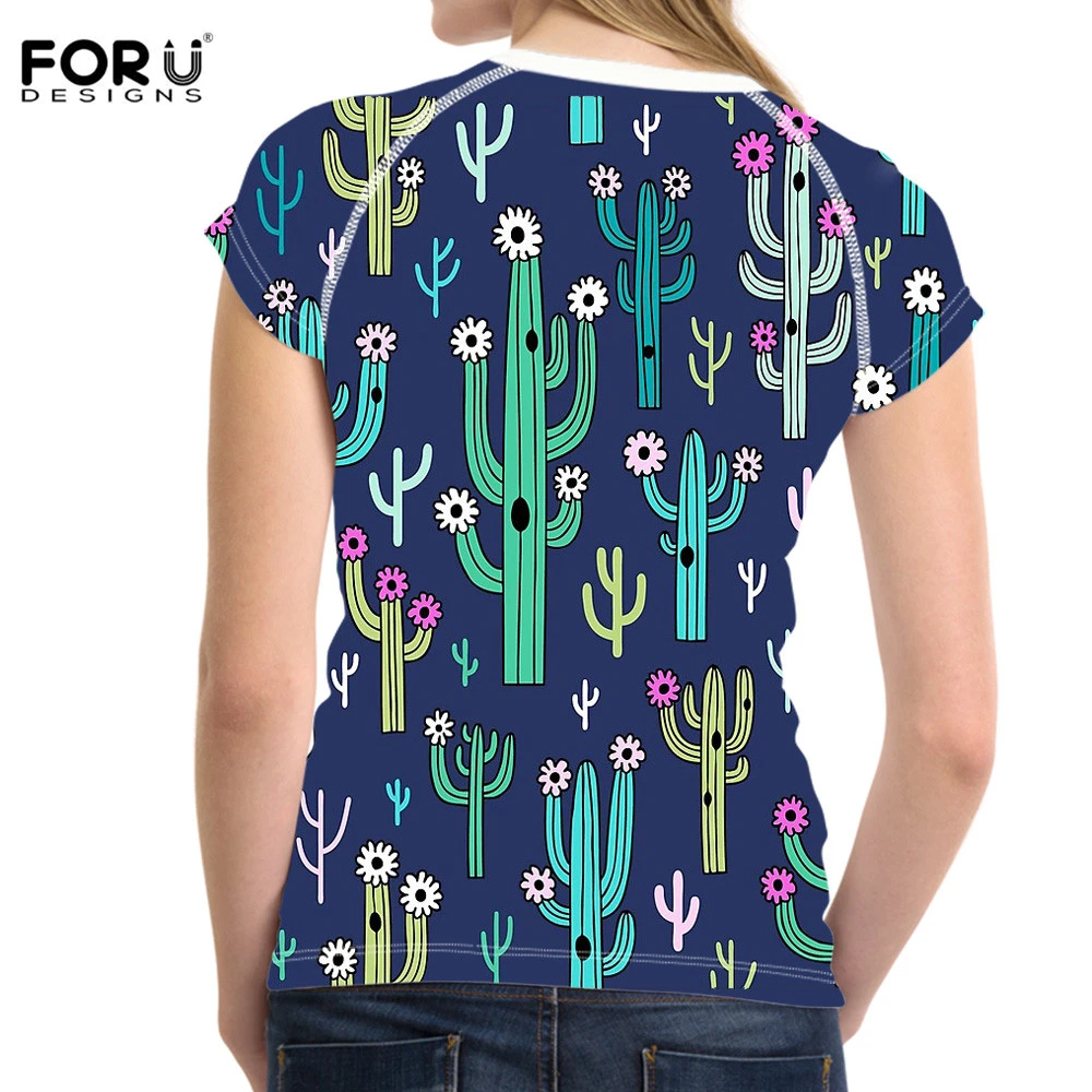 Женские футболки с короткими рукавами forujeans модные летние милым цветущим принтом