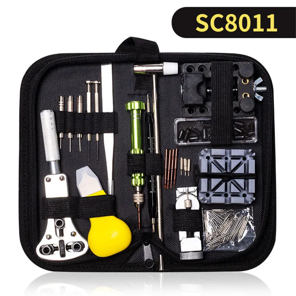 SC8011 combo Набор для ремонта часов, набор инструментов для ремонта часов, комбинированные инструменты для демонтажа, смены батареи, открытая крышка - Цвет: SC8011 combo