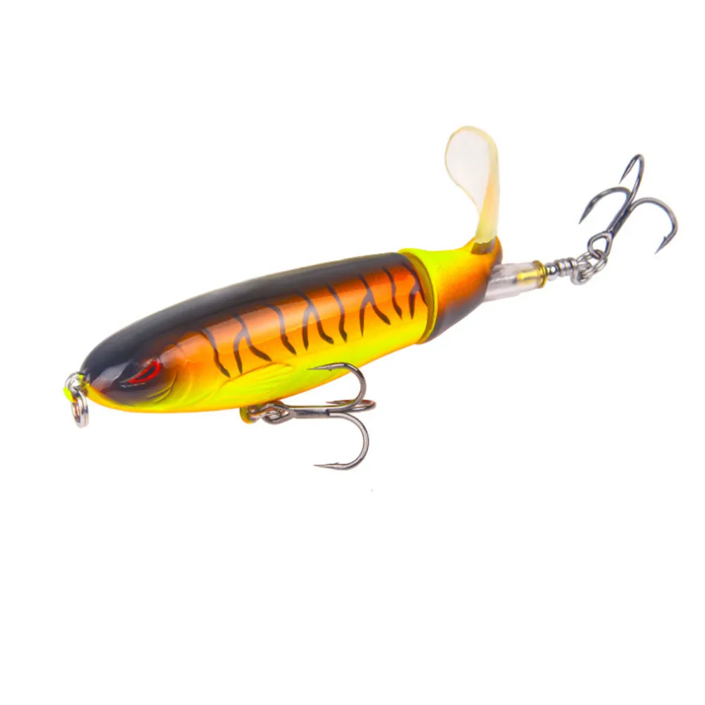 1pcs Quality Whopper Plopper 100mm/13.2g Top Water Popper Fishing Lure Hard Bait Wobblers Rotating Soft Tail Fishing Tackle