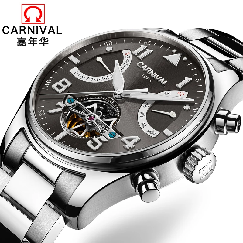 

Switzerland Carnival Brand Luxury Mens Watches Multi-function Watch Men Sapphire reloj hombre Luminous relogio Clock C8783-1