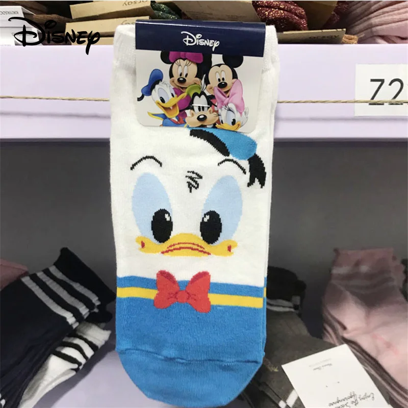 Женские носки Disney хлопковые милые с мультяшным Микки Маусом повседневные дикие