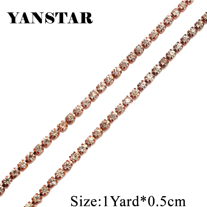 YANSTAR 10 ярдов Однорядная цепочка из горного хрусталя SS12 закрытый набор Горячая