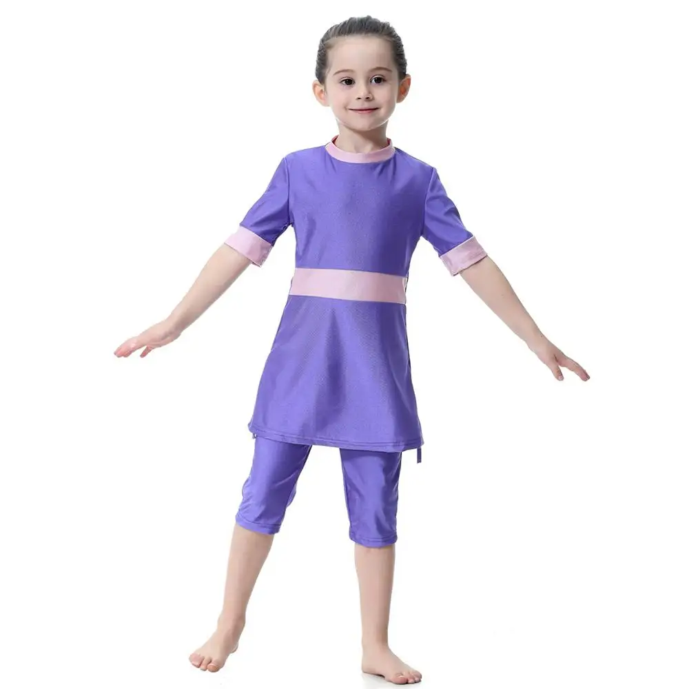 Girls Muslim Swimwear Islamic Children Three piece Long Sleeve Swimsuits Arab Islam Beach Wear Modest Swimsuit Swim | Спорт и