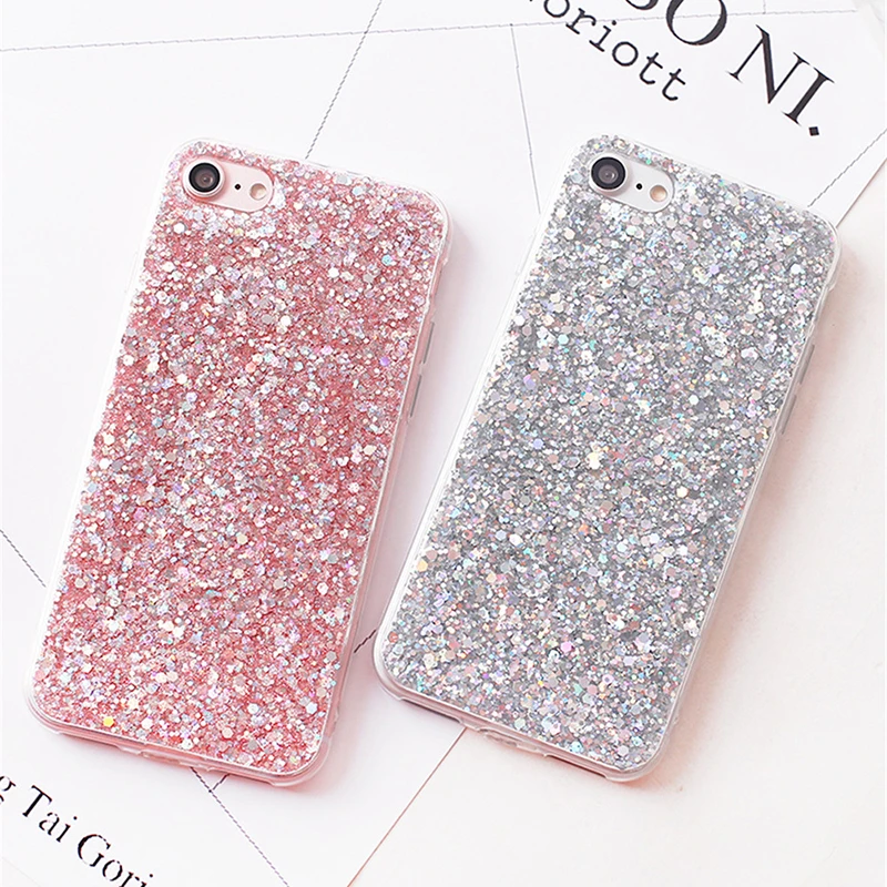 Luxury Shinning Glitter Cover For iPhone 8 7 Plus 6 6S Soft Love Phone Capa Fundas for X XR XS MAX TPU Case |