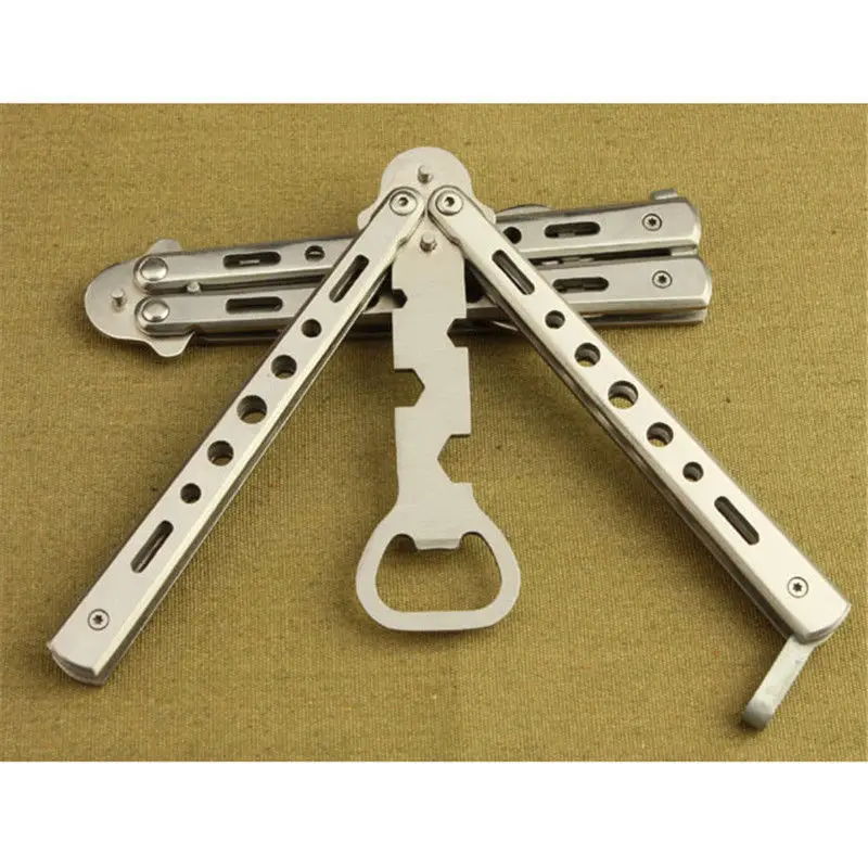 

150pcs Practice Balisong Butterfly Trainer Dull Knife style Beer bottle Opener free shipping