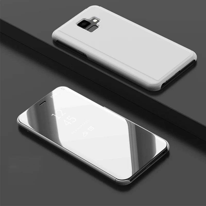 

Smart Flip Stand Mirror Case For Samsung Galaxy J6 Plus J6+ Case Clear View PU Leather Cover For Samsung Galaxy J6 Plus Case