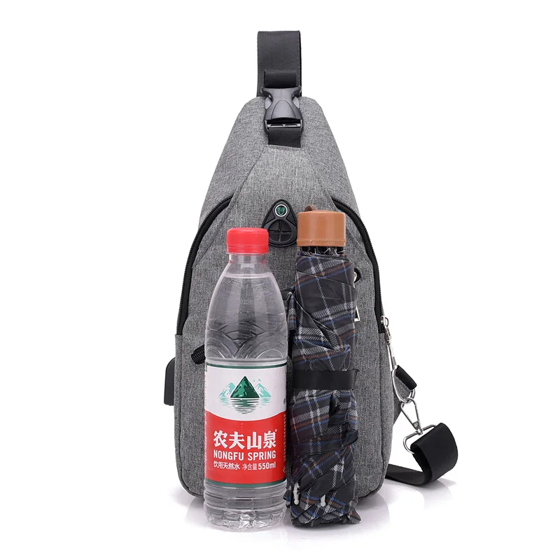 Мужская нагрудная сумка из Оксфорда с usb зарядкой повседневные сумки через плечо