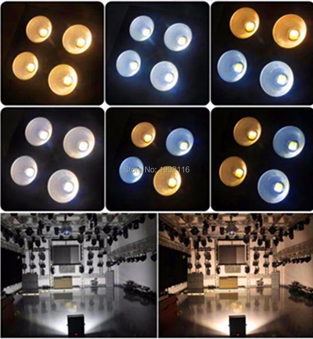 Комбинация 4x100 Вт 4 глаза LED Blinder свет/холодный + теплый белый светодиодные фонари