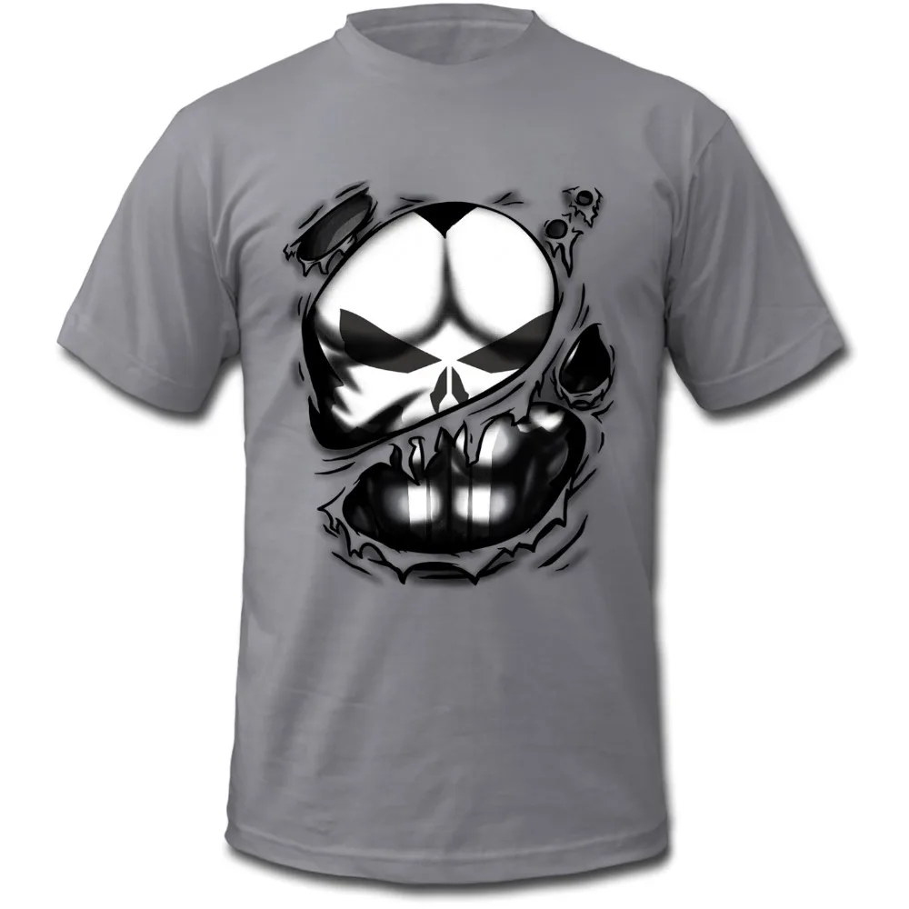 Дешевые Классический Каратель футболка О-Образным Вырезом Модные череп рубашки