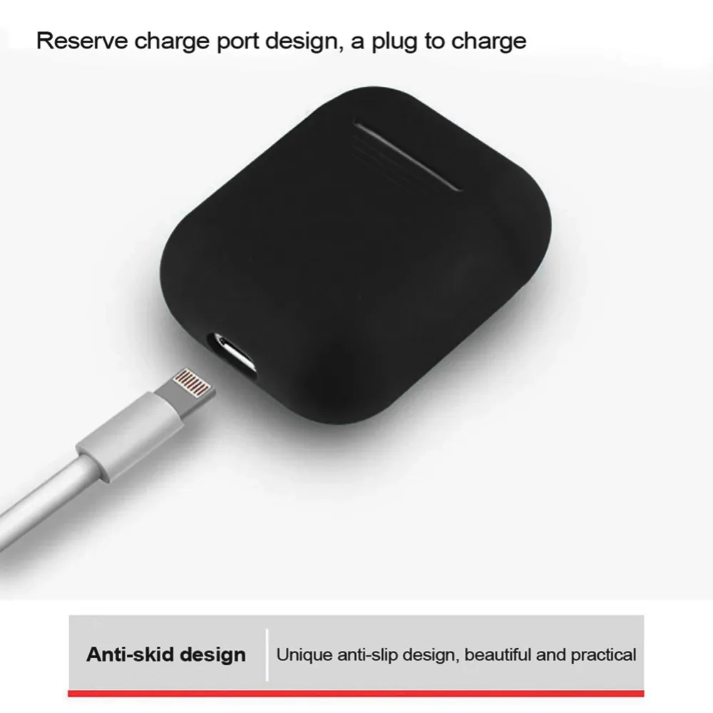 Мягкий силиконовый ударопрочный защитный чехол для Apple покрытие наушников