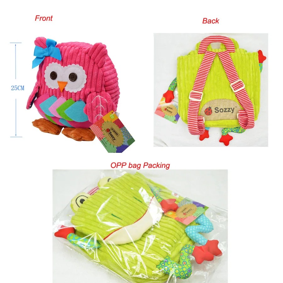 Животные Мультфильм Школьные сумки Детский плюшевый рюкзак игрушка детская