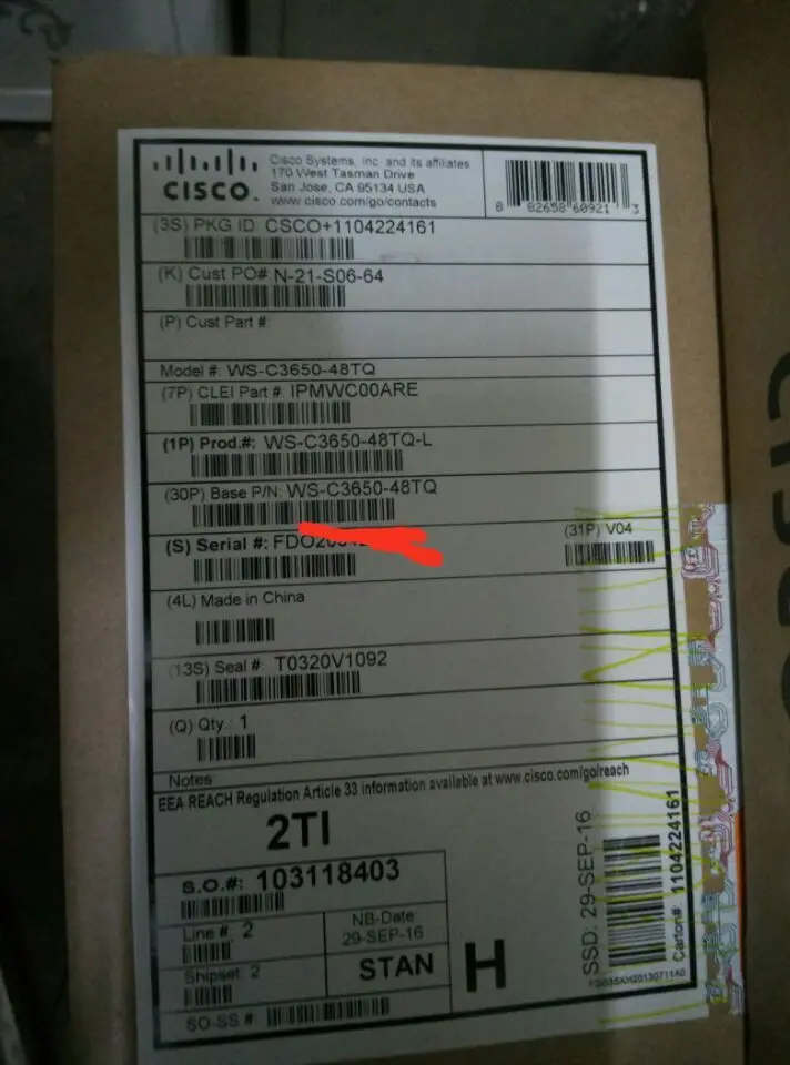 НОВЫЙ CISCO WS-C3650-48TQ-L 48/10/100/1000 + 4 Х 10 Г переключатели |