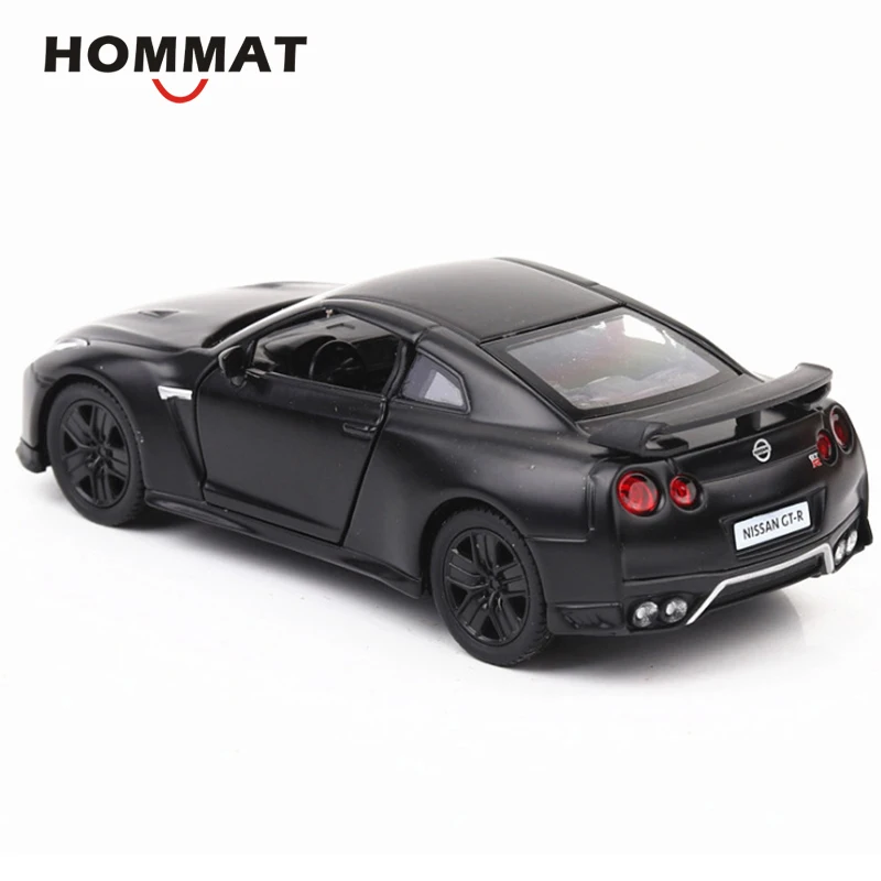 Модель HOMMAT в масштабе 1:36 матовый черный Nissan GTR GT-R R35 модель автомобиля литой и