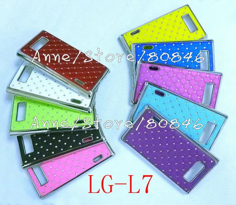 Free shipping 10pcs Case For LG Optimus L7 P700 P705 Luxury Bling Rhinestone Stars Chrome for |