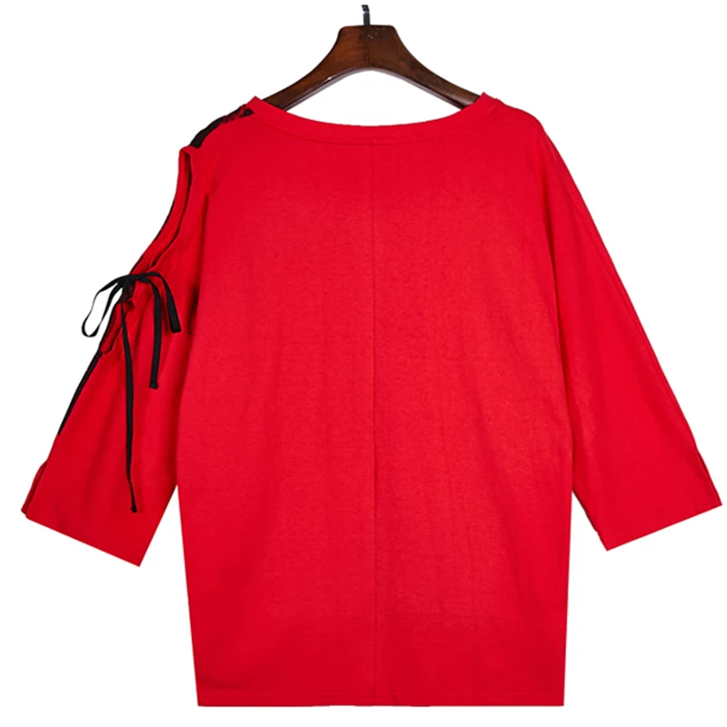 XL-6XL, свободные футболки большого размера для женщин, весна-лето, женские футболки с принтом, v-образный вырез, рукав три четверти, повседневные топы