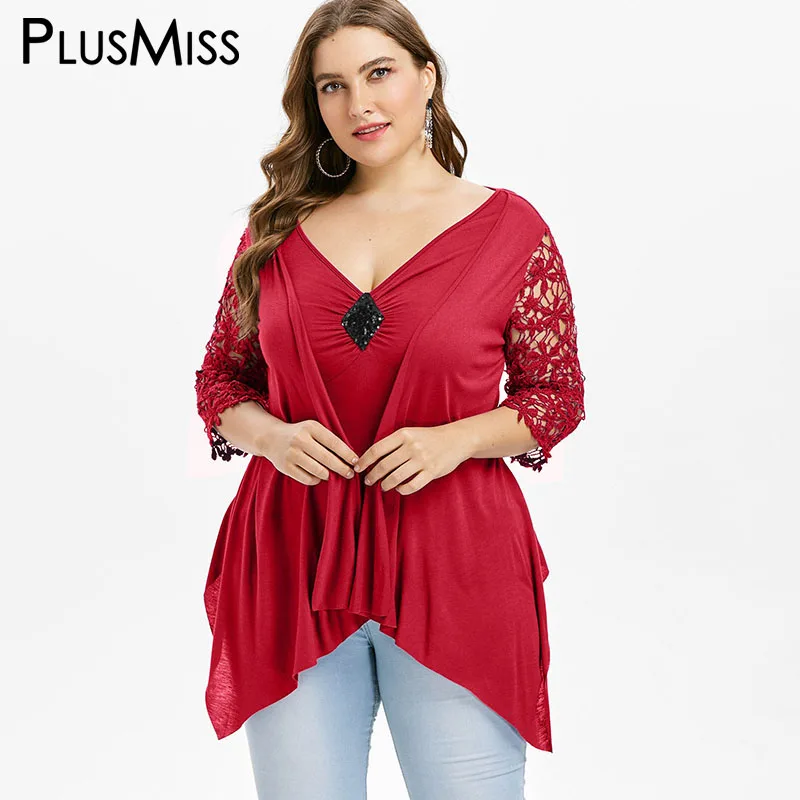 PlusMiss размера плюс 5XL ложный костюм двойка Цветочная расцветка для офиса