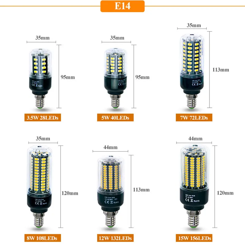 Светодиодная лампочка 5736 SMD более яркая 5730 светодиодный лампочка-Кукуруза 3 5 Вт 7 8