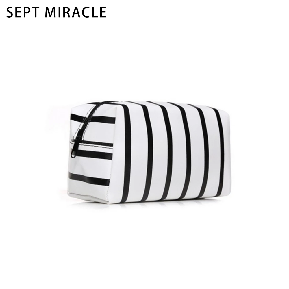 Косметичка Дамские туфли из PU искусственной кожи небольшой полосой Макияж сумка