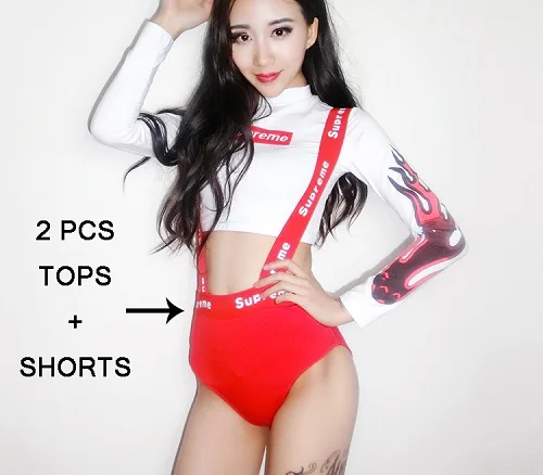2 pcs suit Сексуальный джазовый танцевальный костюм для женщин Одежда для танцев Dj Pole одежда для сцены для ночного клуба танцевальный наряд Ds Gogo DC2007 - Цвет: 2 pcs suit