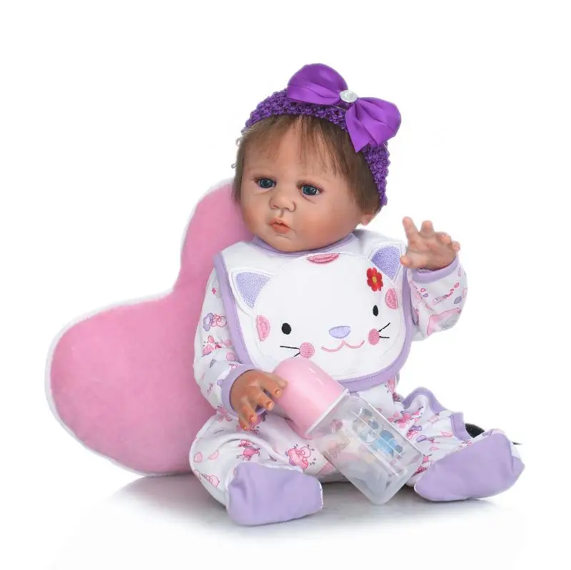 

50cm Full Silicone Body Reborn Baby Doll Toy For Girl Vinyl Newborn bebe reborn menina Bathe Accompanying Toy Birthday Gift