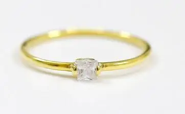 Gold S925 стерлингового серебра три креативных дизайна Мини Кристалл стерлингового серебра кольца ювелирные изделия - Цвет камня: Gold