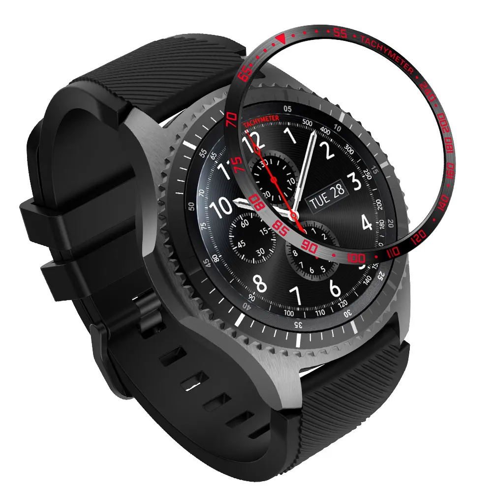 Смарт-чехол для часов samsung Galaxy watch 46 мм/42 мм/gear s3 frontier ободок кольцо клеющаяся крышка против царапин из нержавеющей стали