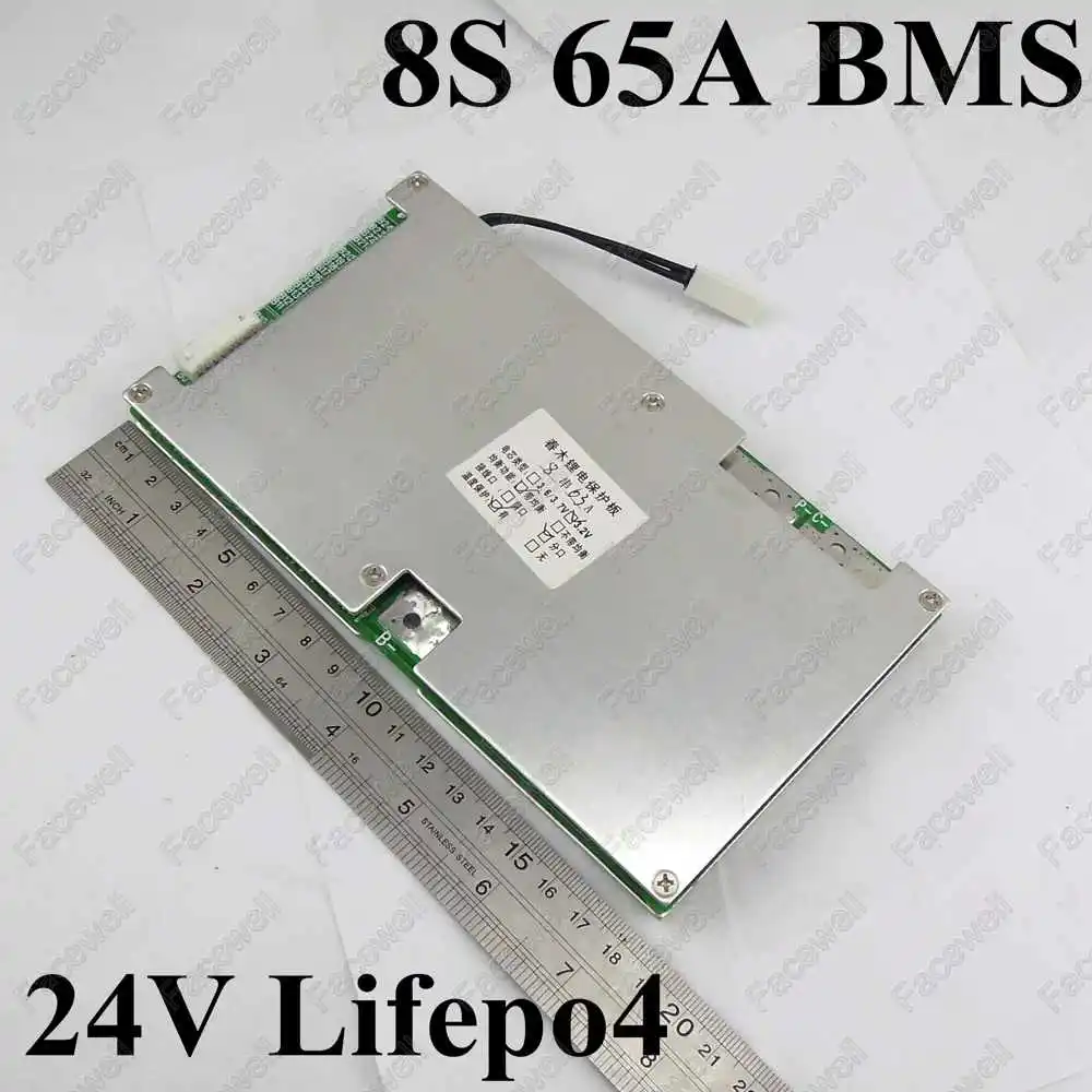 Плата защиты аккумулятора 24v 8s BMS lifepo4 65A с высоким разрядом для электрического