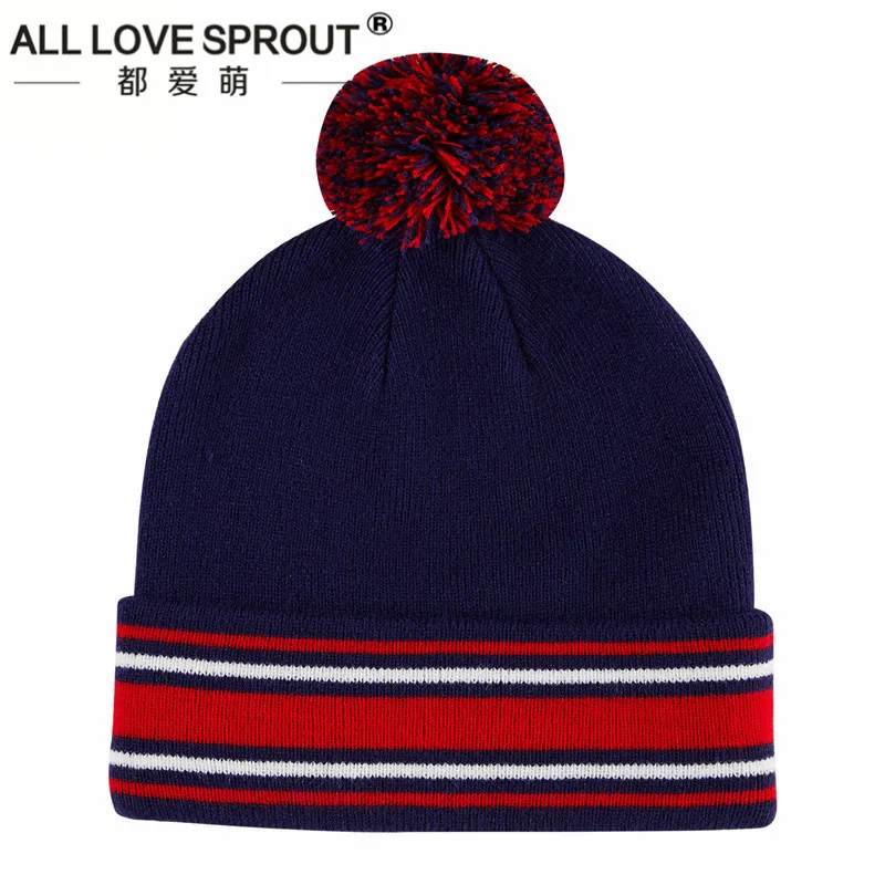 Beanie Зимние трикотажные шапки женские шапочки двойная плетеная теплая шапка для девочек осень Woobies шапочки с помпоном Gorro