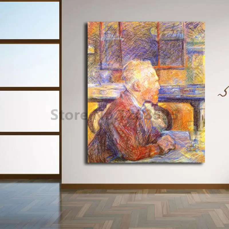 Винсент Ван Гог портрет Анри де Тулуза Lautrec Холст Плакаты печать настенная