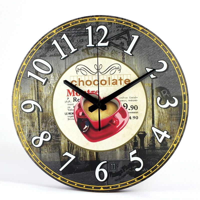 Часы с винтажным дизайном бесшумные настенные большие водонепроницаемые