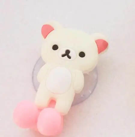white bear Мультипликационный держатель для зубных щеток на присоске, многофункциональные крючки на присоске для животных, детский набор для ванной комнаты, аксессуары, экологически чистые - Цвет: white bear