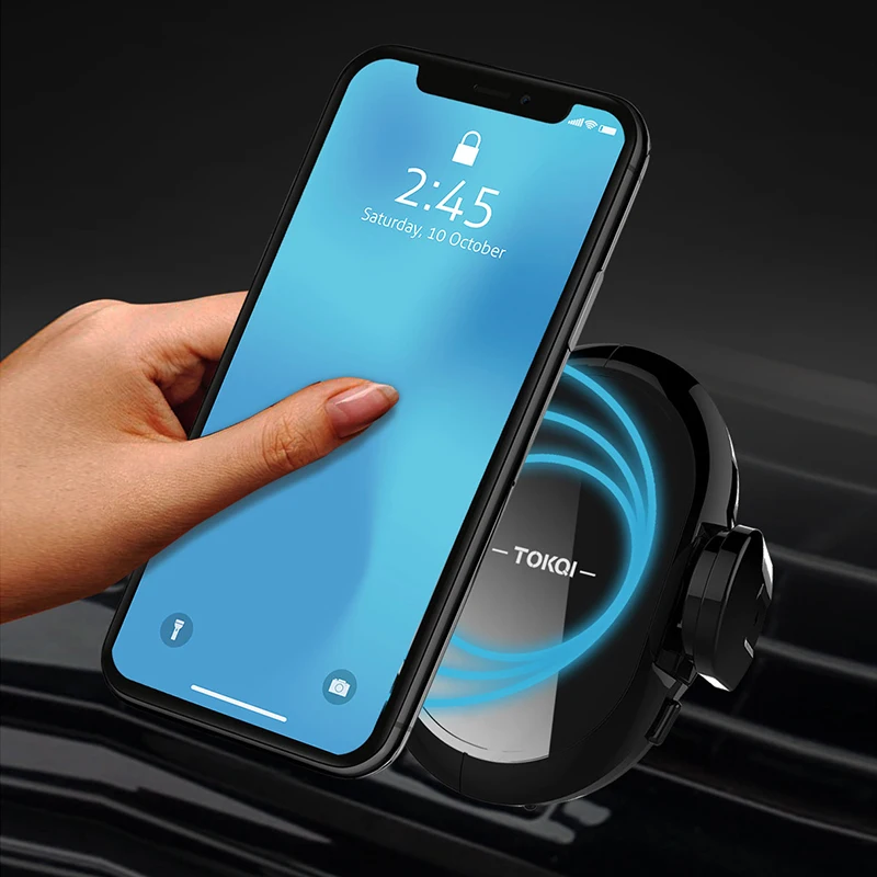Qi автомобильное беспроводное зарядное устройство для iPhone XS Max 8 Plus x xr Samsung S9 S8 Note 9