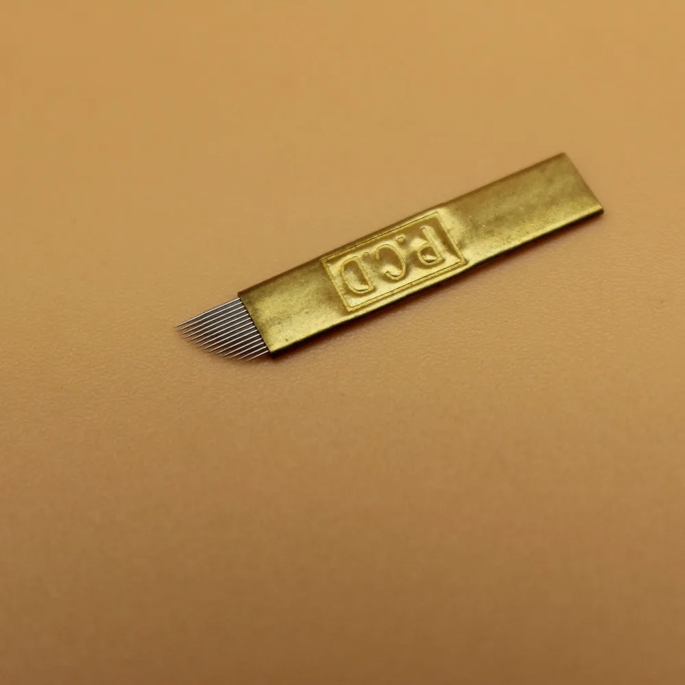 50 шт. PCD Coper 14Pin ручные иглы для татуажа бровей микроблейдинг лезвие 3D вышивки