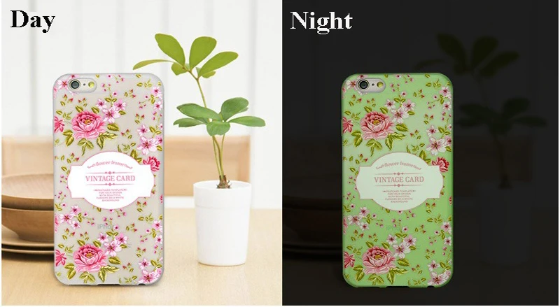 Clearance Noctilucence светящийся цветок мягкий TPU чехол для телефона iPhone 7 6 6s Plus чехлы