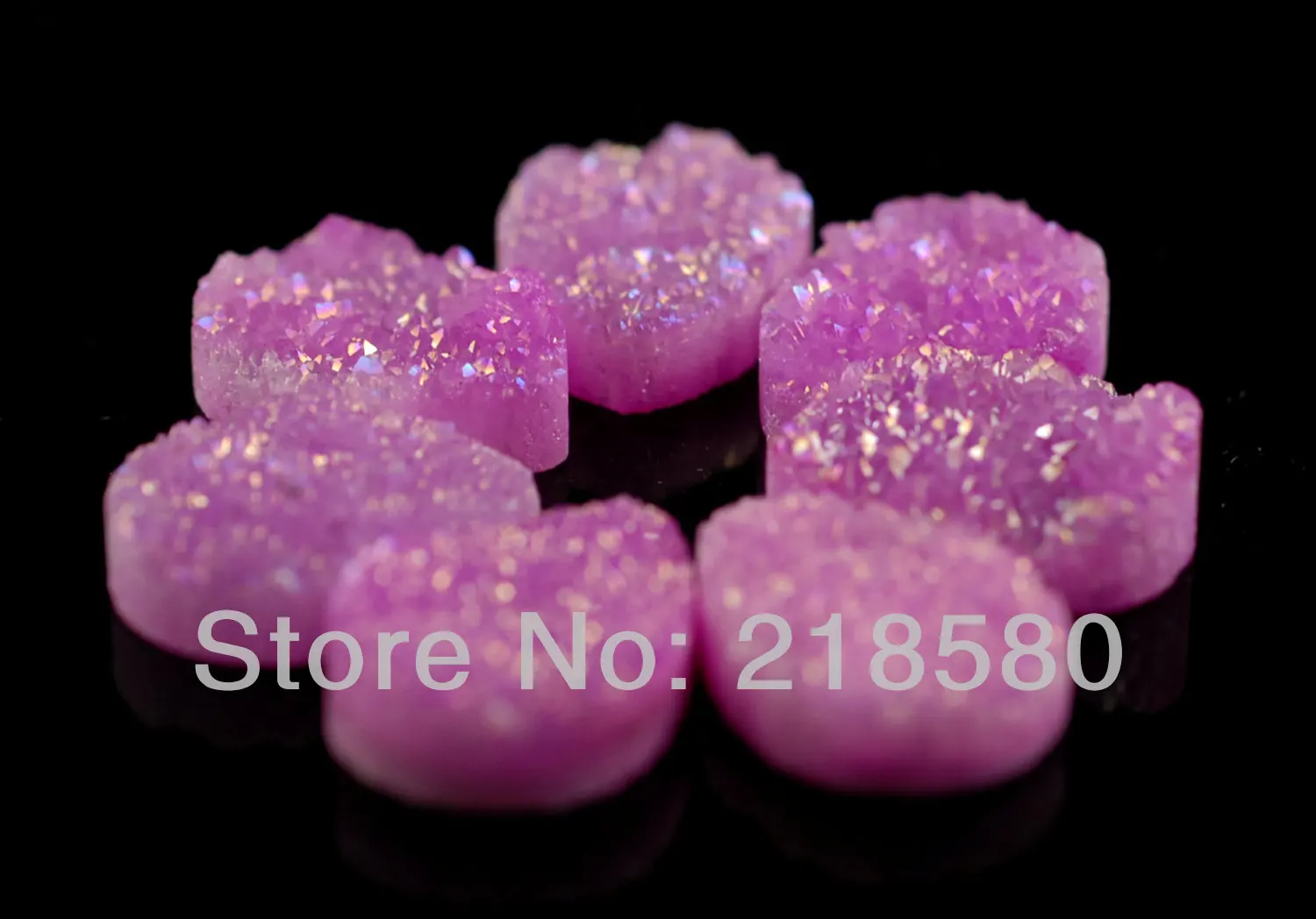 

H-DCB29 25pcs Hot Pink Quartz Teardrop Drusy Druzy Cabochon Beads 13x18mm