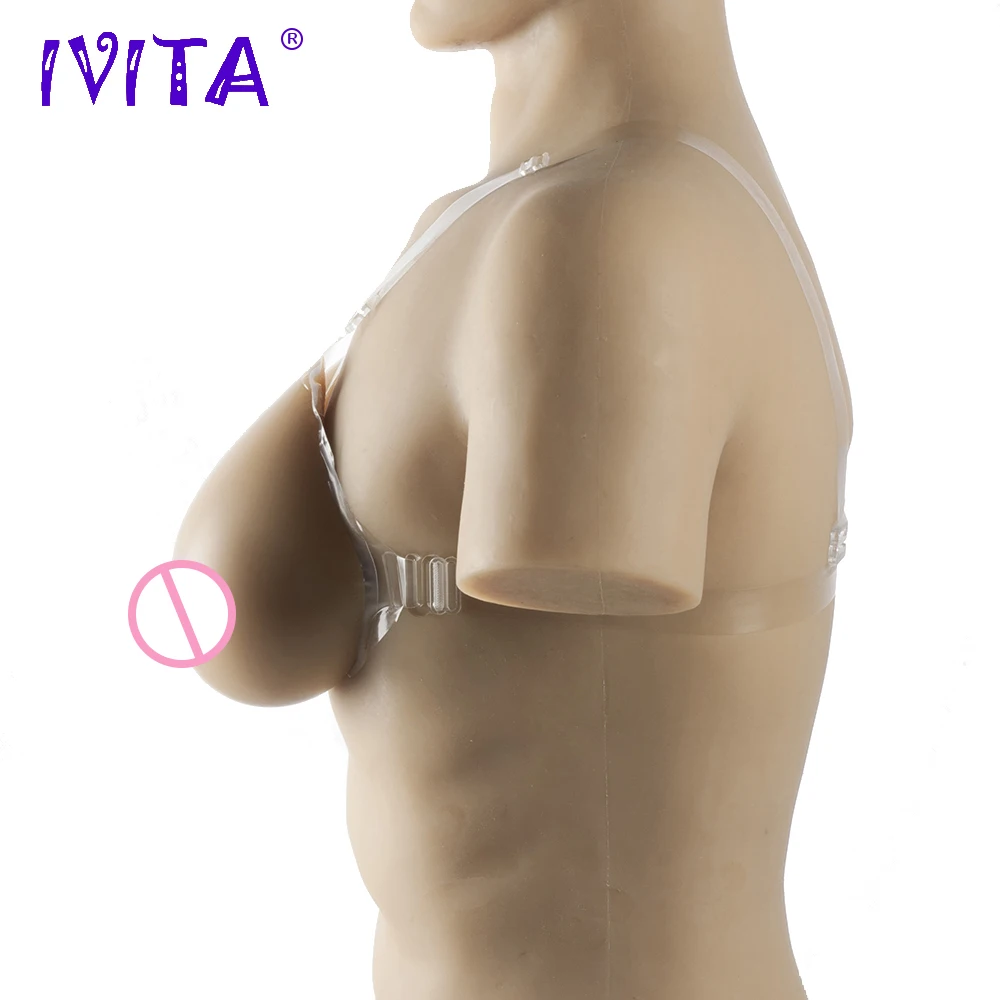 IVITA 2000 г силиконовые формы груди с плечевыми лямками для косплея Драг королева