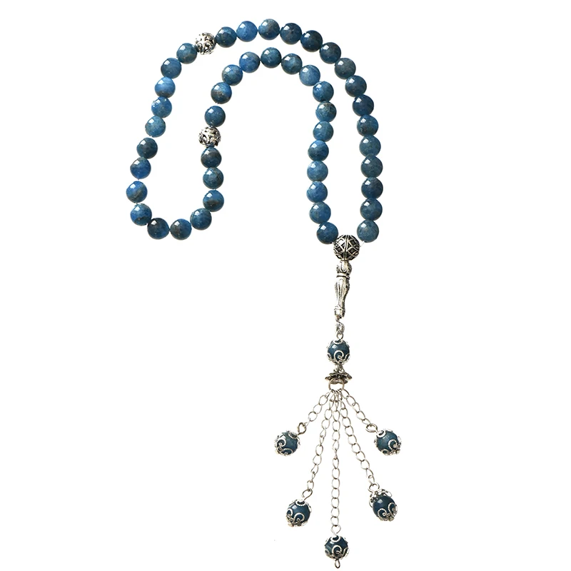 Темно-синие круглые апатитные каменные бусины 8 мм молитвенные для Розария