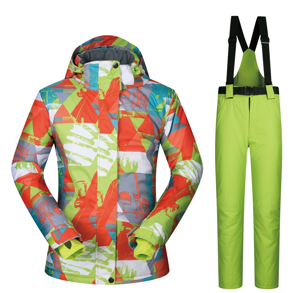 Лыжный костюм LANCHE зимние женские брендовые комплекты лыжная куртка и брюки