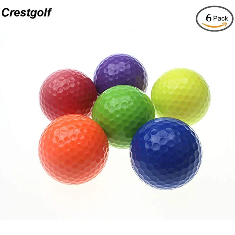 CRESTGOLF 6 шт./упак. красочные мячи для мини-гольфа мячи для тренировок в гольф из двух частей