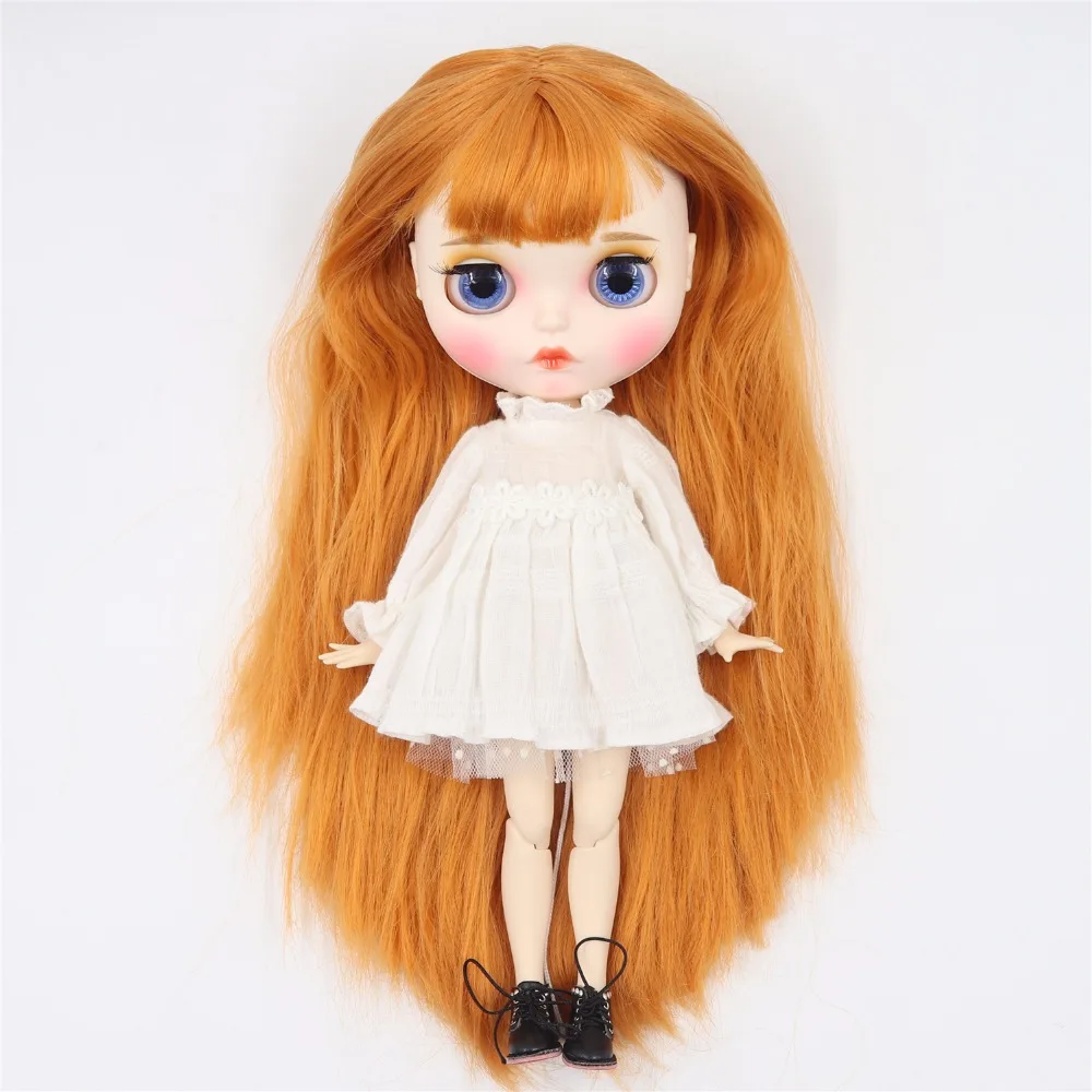 Фабрика blyth кукла 1/6 bjd белая кожа соединение тела оранжевые волосы матовый лицо резные губы с бровью, индивидуальные лица, жирные волосы