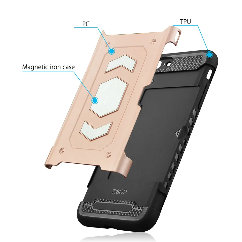 KISSCASE ультра тонкий 2 в 1 чехол для iPhone 7 8 X XS Plus противоударный регулируемый