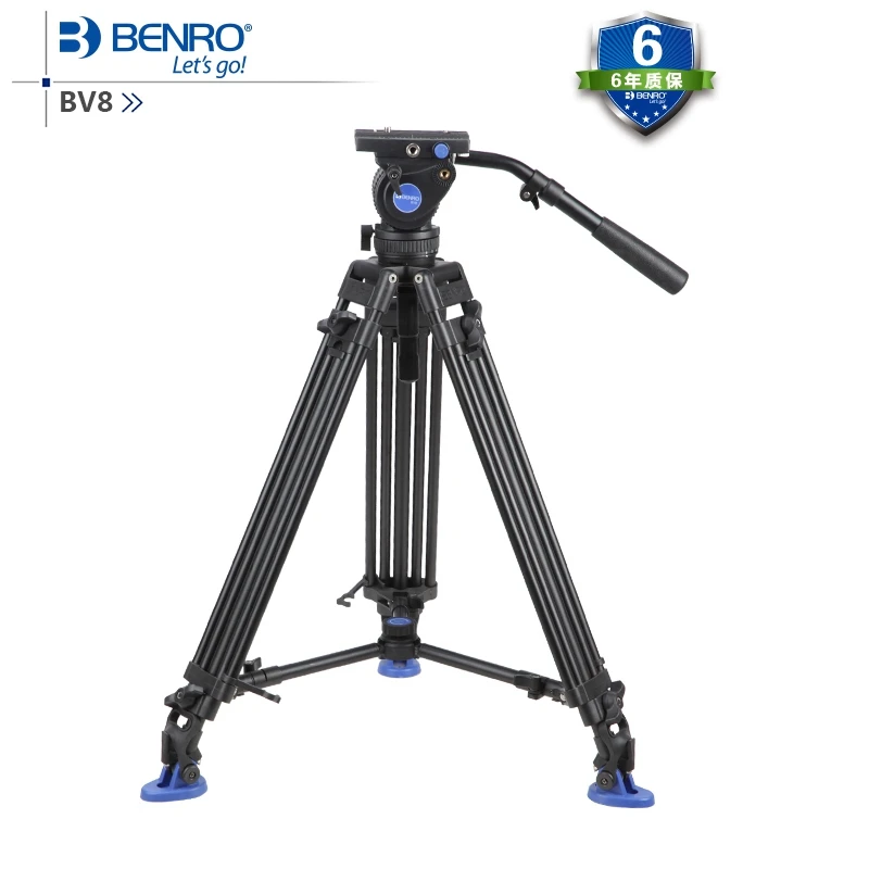 

Benro BV8 Video Tripod Professional Auminium Camera Tripods BV8 Video Head QR13 Plate Carrying Bag