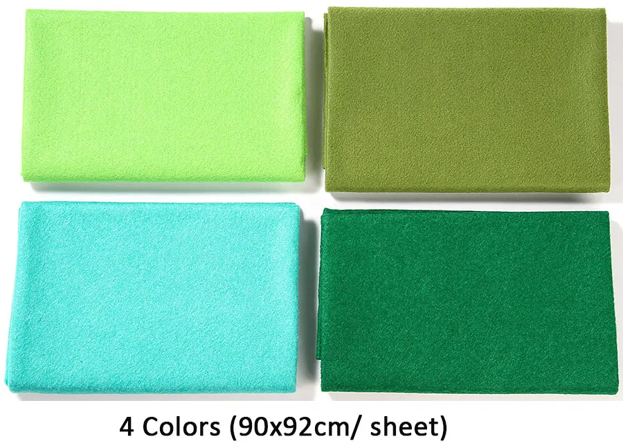 4 Colors 90X92 см зеленая серия DIY мягкая Нетканая фетровая ткань толщиной 1,4 мм для домашнего декора рукоделие ручной работы швейные изделия - Цвет: 4 Colors