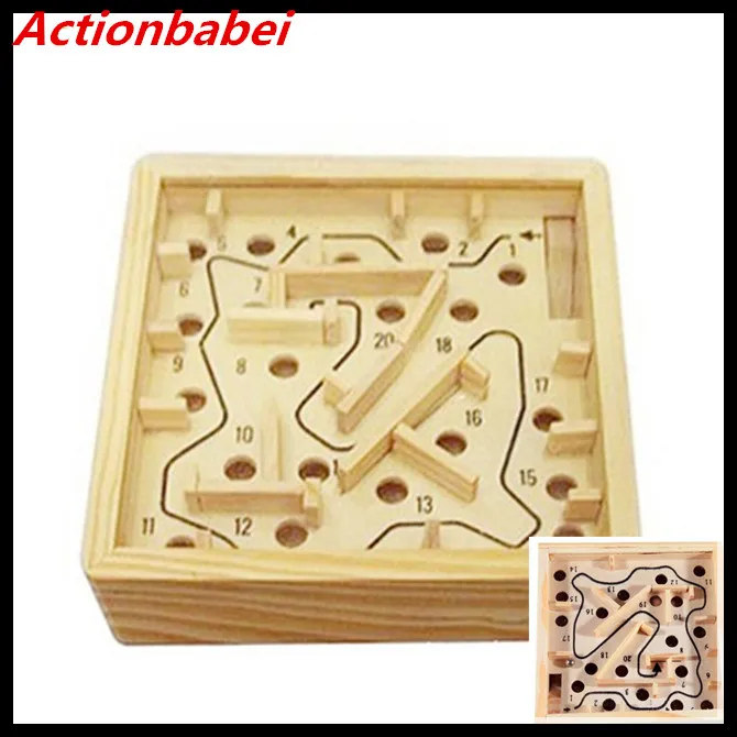 Actionbabei новая мини деревянная доска лабиринта игра мяч в лабиринте головоломка