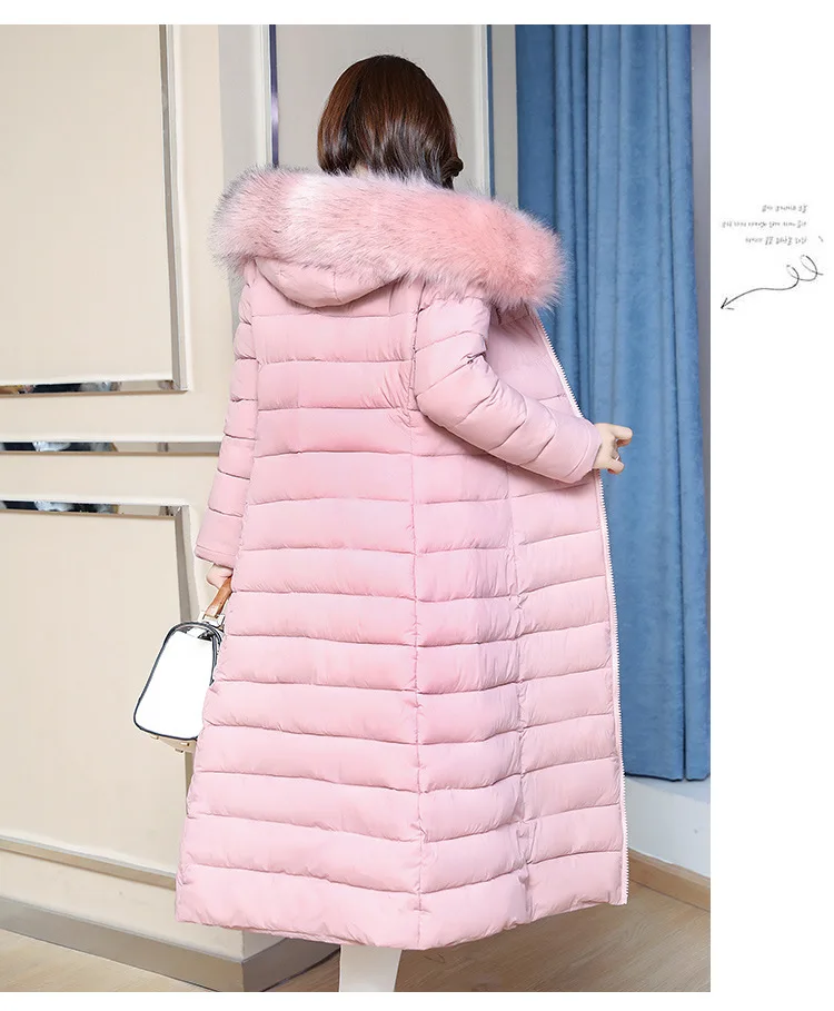 Women popular new women long over-the-knee heavy cotton-padded jacket fashionable with thick coat