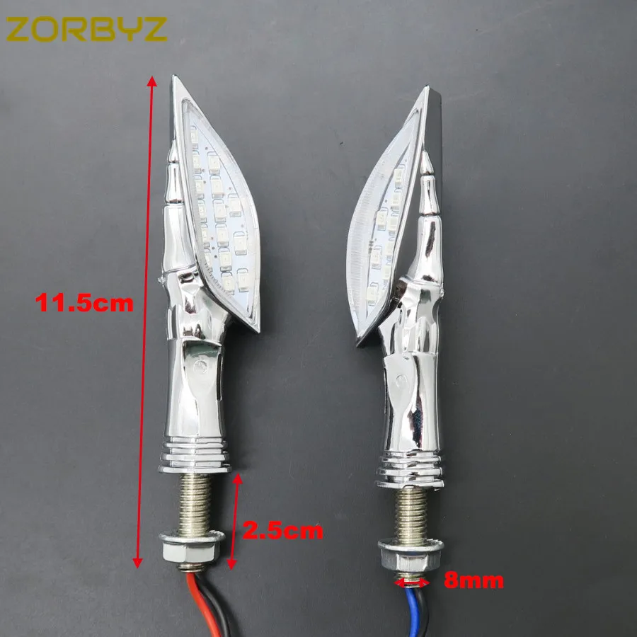 ZORBYZ черный/хром Череп указатель поворота индикатор мотоцикл Уличный спорт