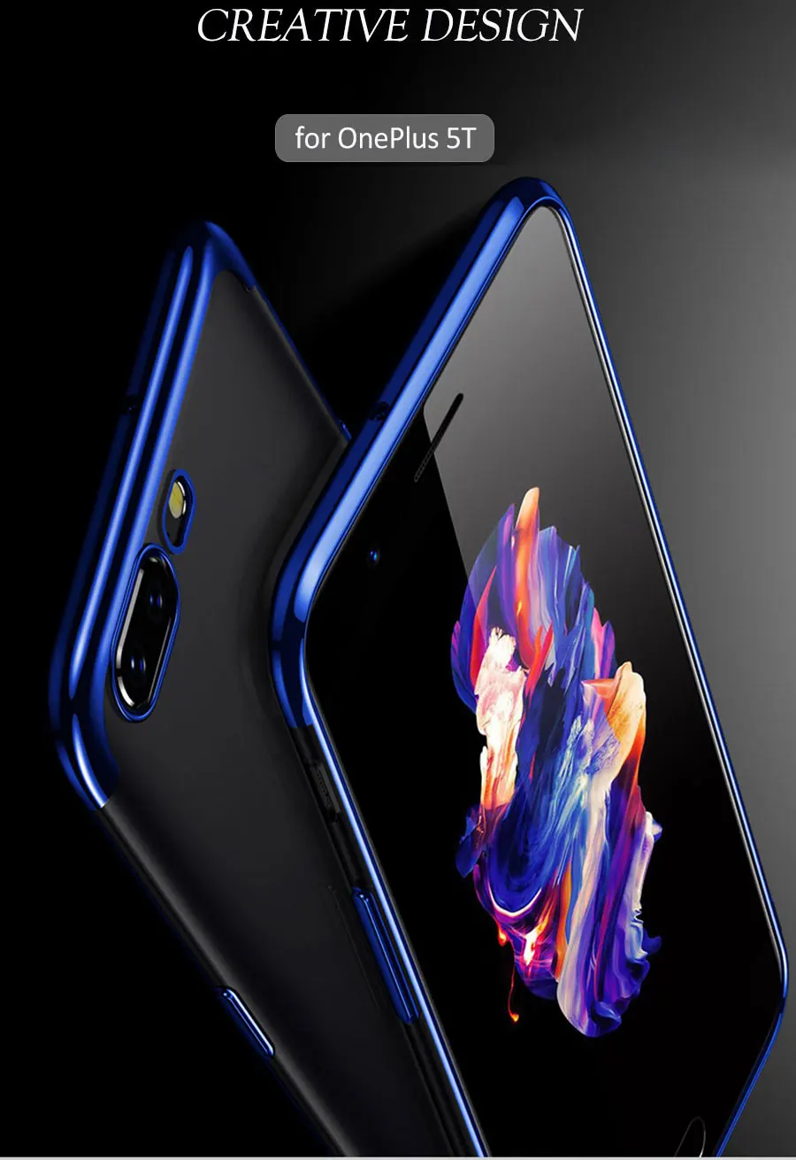 Прозрачная задняя крышка из ТПУ для Oneplus 5/Oneplus 5 T чехол защитный мягкий