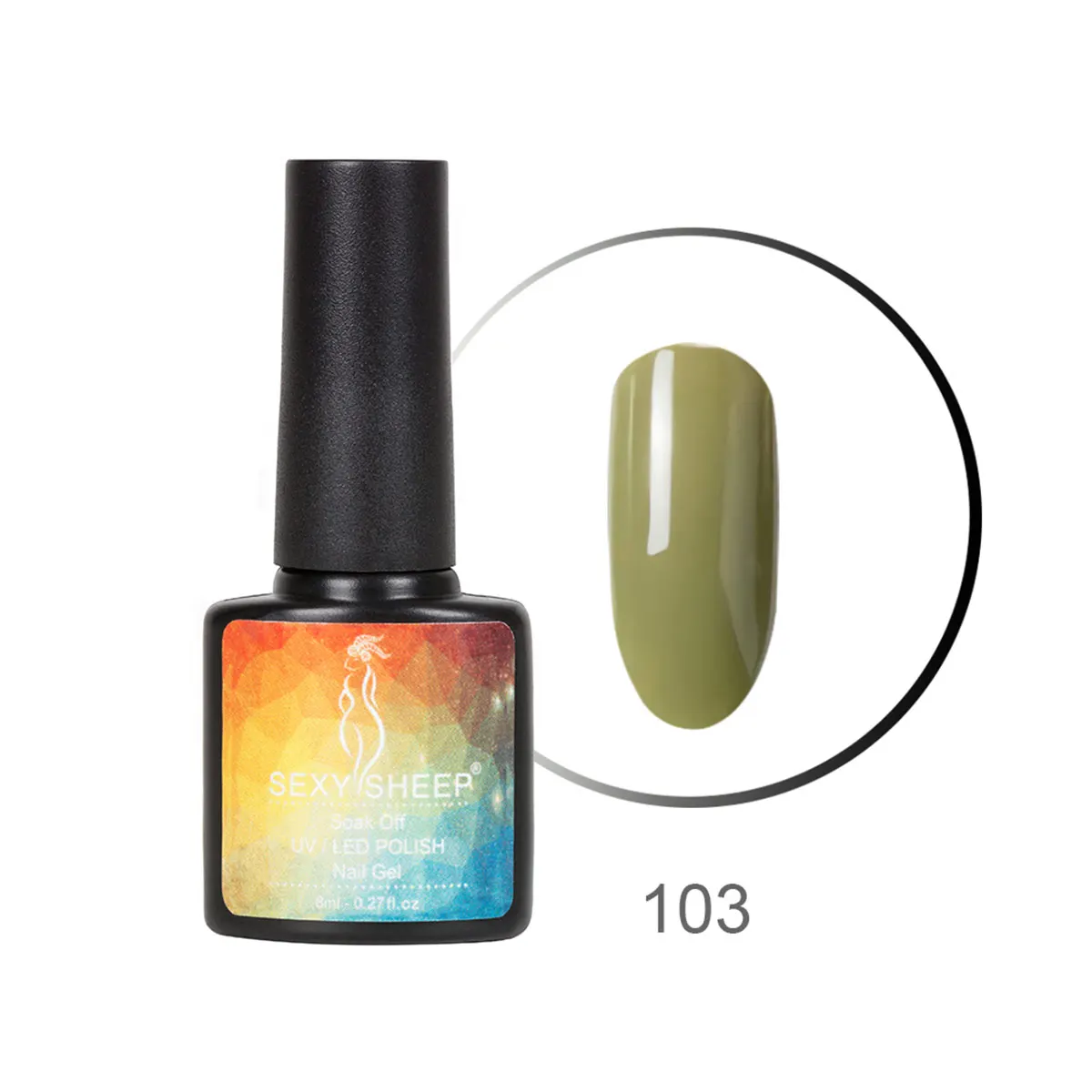 103 8ML Gel Nail Polish Colorful UV Gel Soak Off Gel Polish Semi-Permanent Varnish Red Black Gray Green Nail Color Manicure Nail Art - Цвет: 103