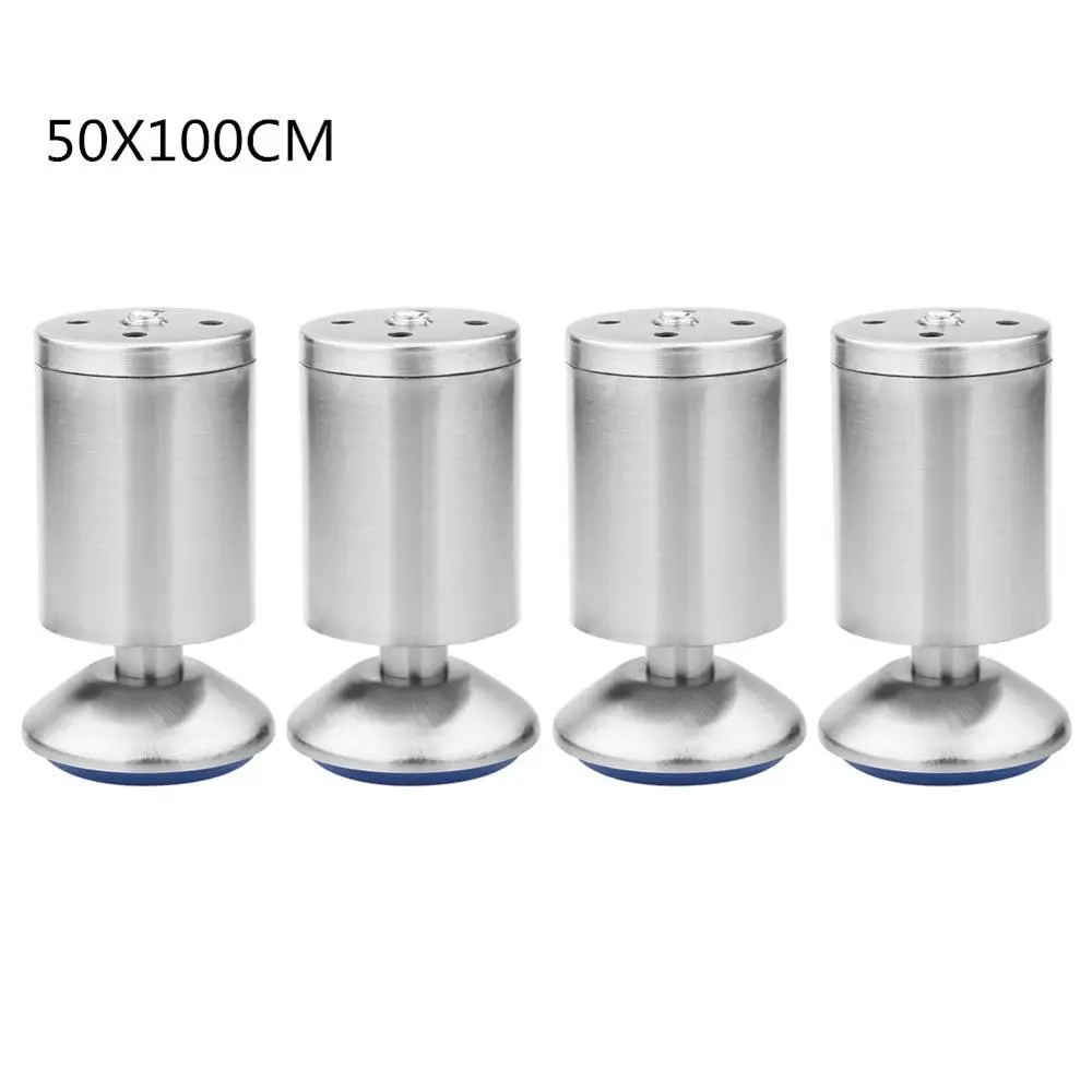 50X100MM 4 шт./компл. Регулируемая по высоте мебель ноги серебро Нержавеющая сталь стол диван-кровать ноги уровня ножки для письменного стола - Цвет: 50X100MM