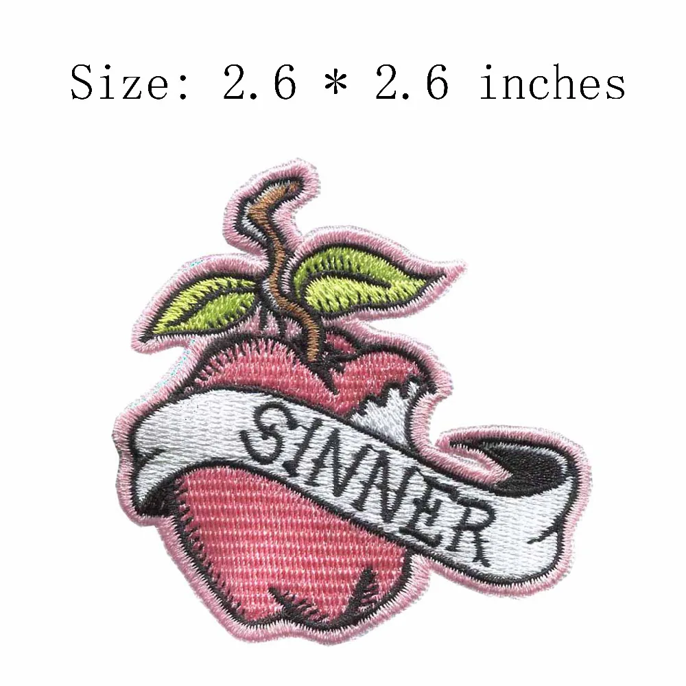 

SINNER embroidery badge 2.6"wide /fruit/viscous/iron back